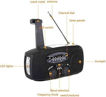 GÜNEŞ ENERJİLİ MANYETOLU EL FENERLİ POWER BANK AFET ACİL DURUM RADYOSU (RENK SEÇİNİZ)