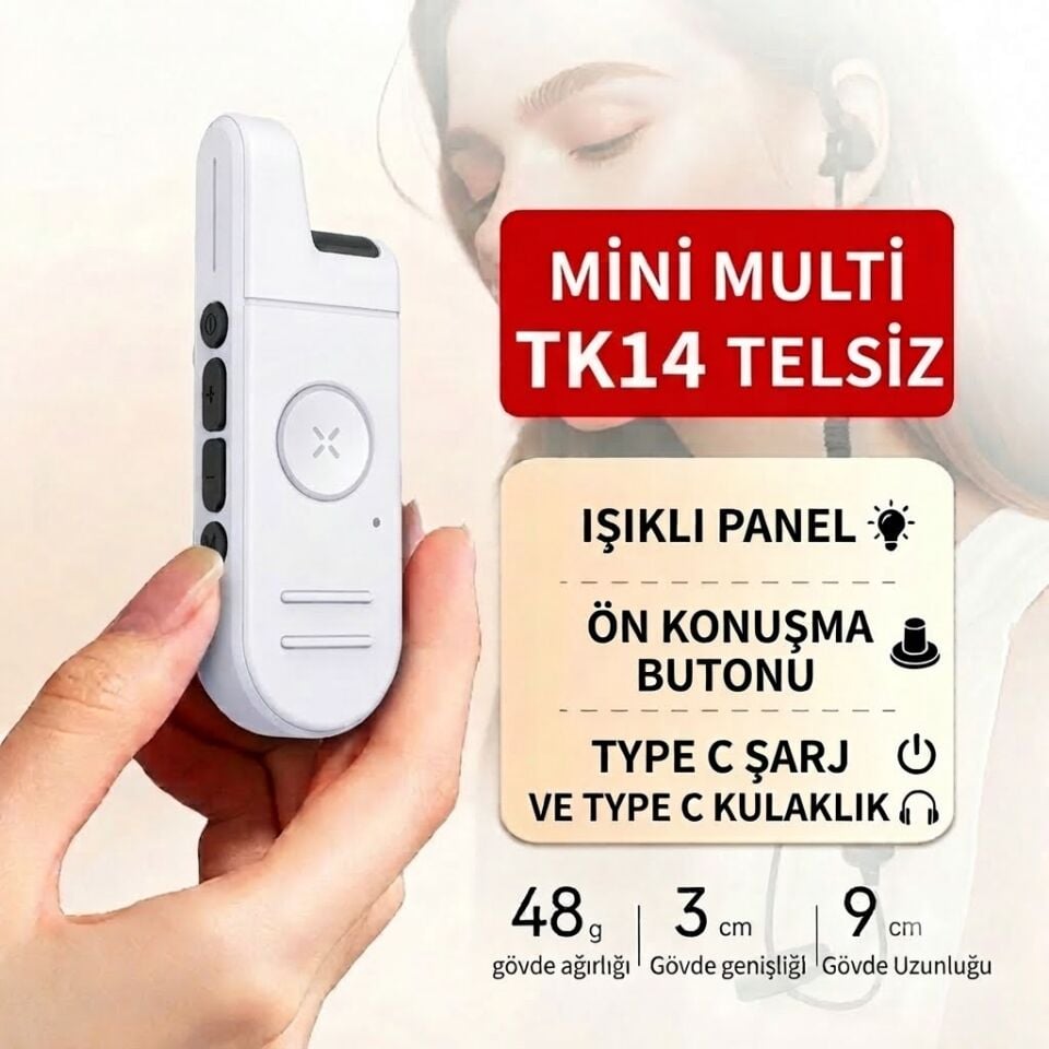 RADTEL RT-13 MİNİ TELSİZ 22 KANAL PMR (RENK SEÇİNİZ)