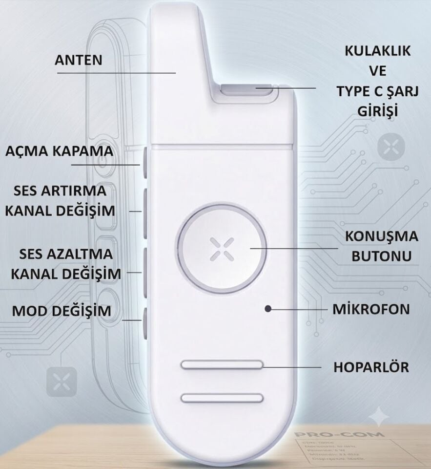 RADTEL RT-13 MİNİ TELSİZ 22 KANAL PMR (RENK SEÇİNİZ)