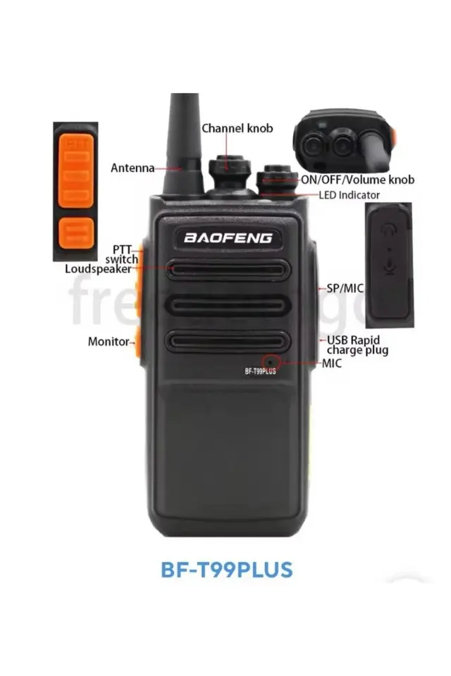 Baofeng T99 Plus 16 KANAL PMR TYPE-C (ADET SEÇİNİZ)